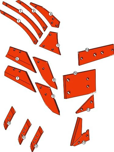 Explosionszeichnung Niemeyer Pflugkörper Typ ESH15G